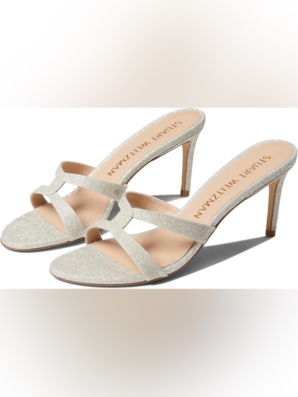 STUART WEITZMAN Soiree
Glitter Slide Sandals NWT Retail $450 size 9.5